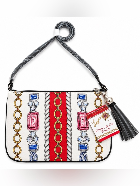 Brighton Handbags - Brighton White Red Multicolor Jewel-Print Crossbody Pouch